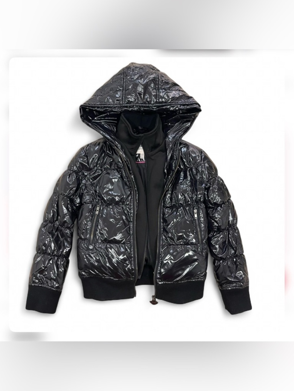 Appaman Kids Black Glossy Hooded Puffer
